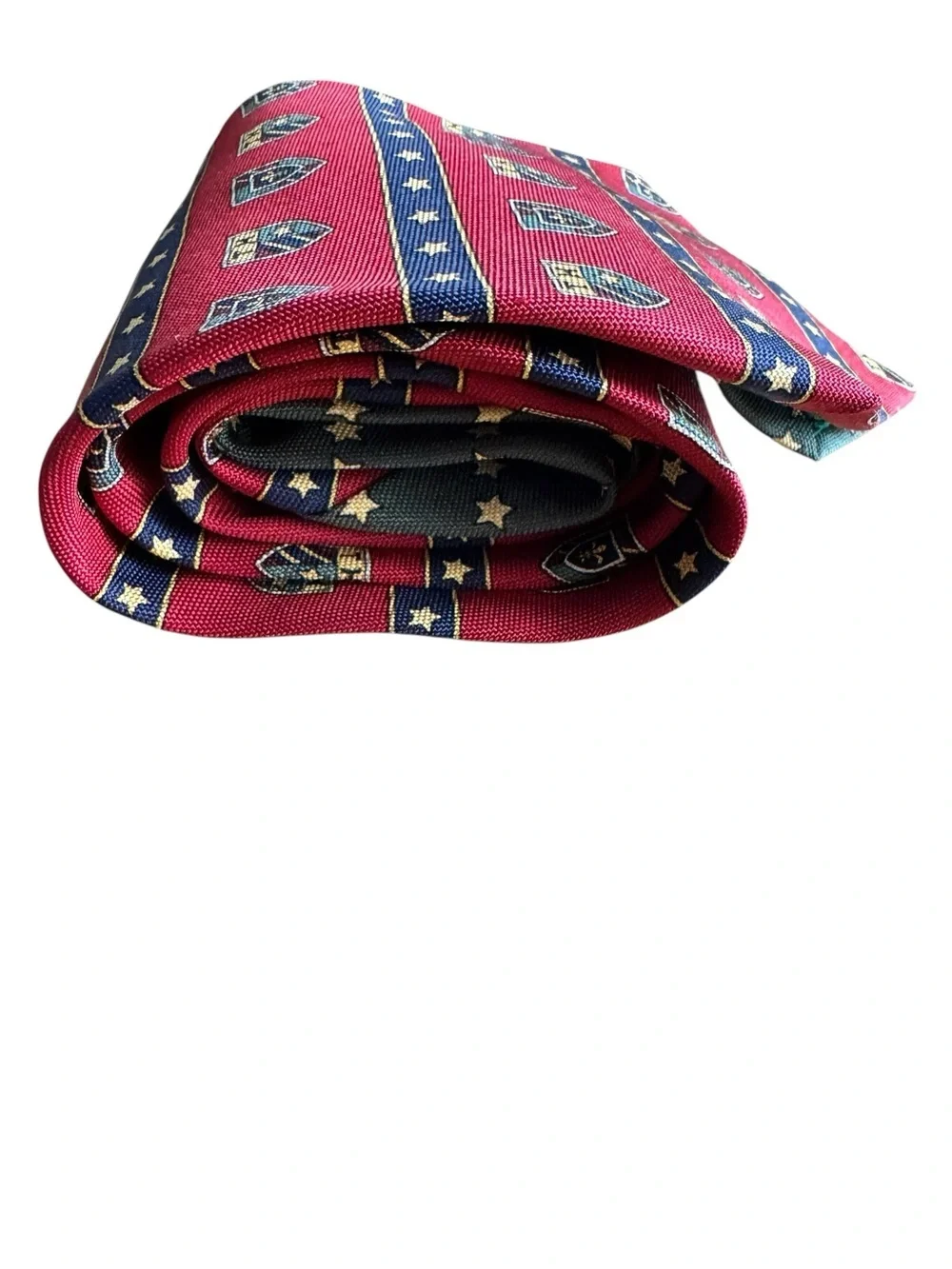 Vintage Tommy Hilfiger Crest Star Patterned Tie, 100% Italian Silk